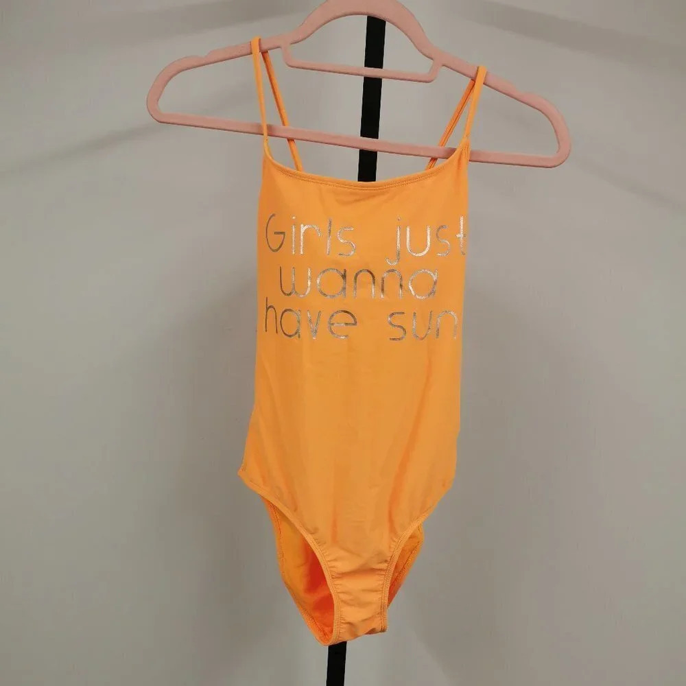 GIRLS Just Wanna Have Sun Open Back Swimsuit